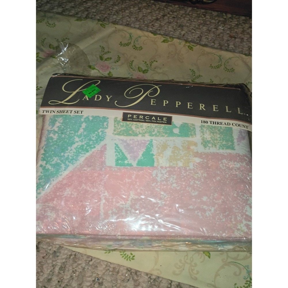 Lady Pepperell 180 Thread Count Twin Bed Sheet Cotton, Poly Sandstone Sealed